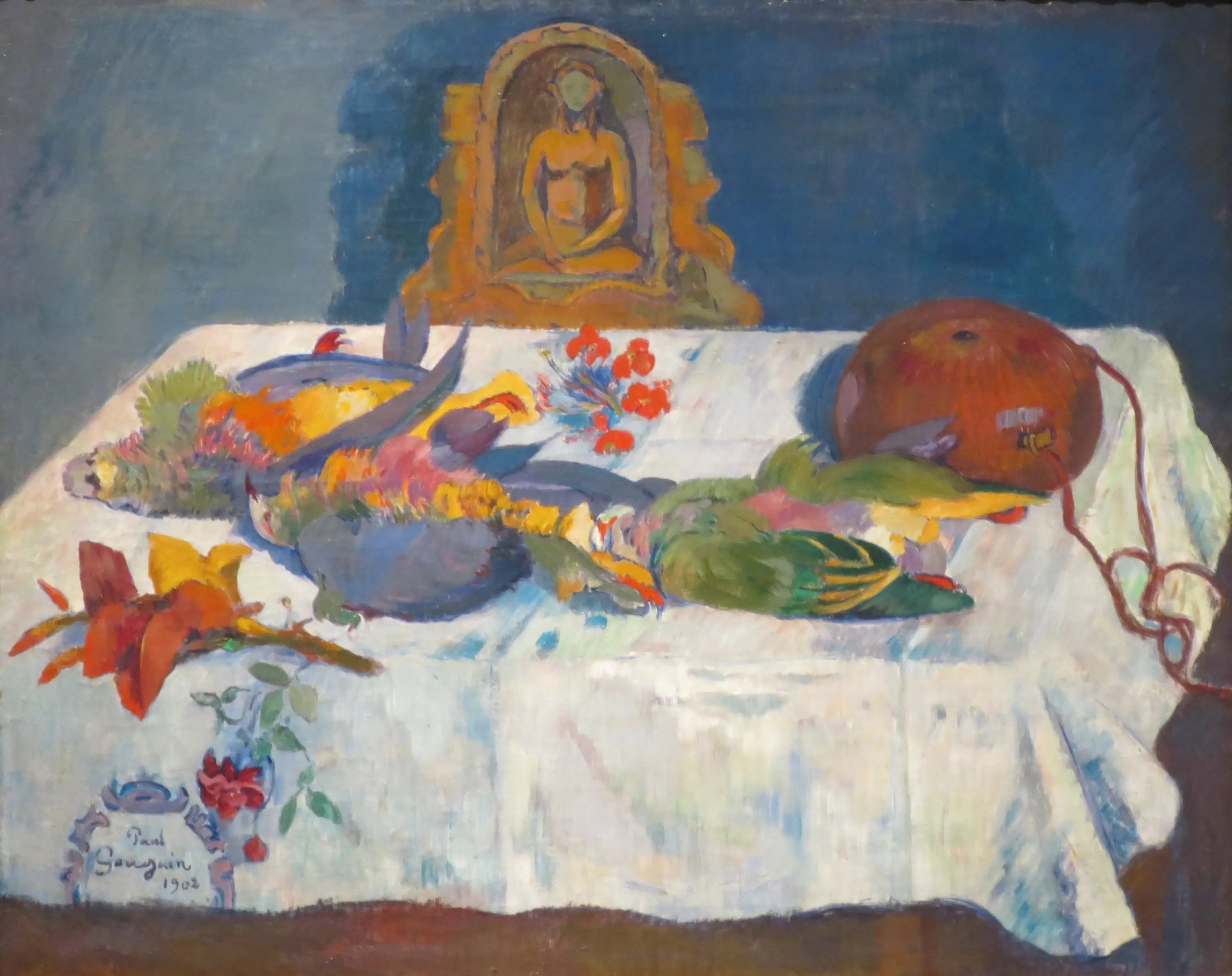 Reproduction du tableau « Nature morte aux oiseaux exotiques - Paul Gauguin » par Alpha Reproduction en peinture à l’huile
