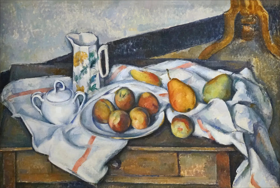 Naturaleza muerta con duraznos y peras - Paul Cézanne
