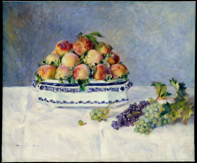 Bodegón con duraznos y uvas - Pierre-Auguste Renoir