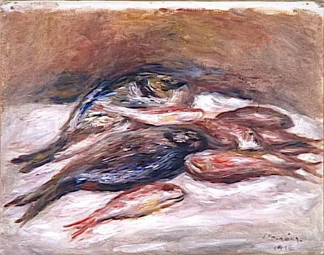 Naturaleza muerta con peces - Pierre-Auguste Renoir