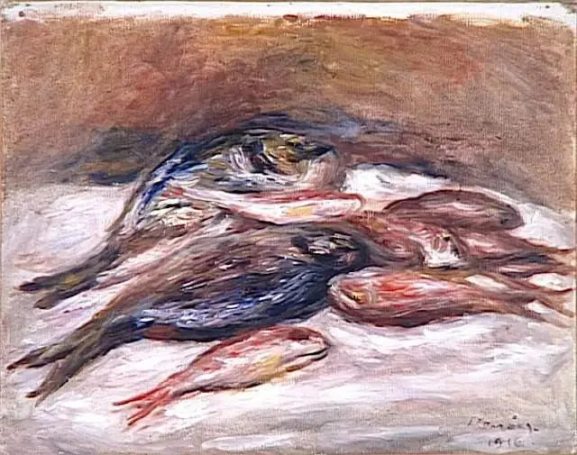 Naturaleza muerta con peces - Pierre-Auguste Renoir