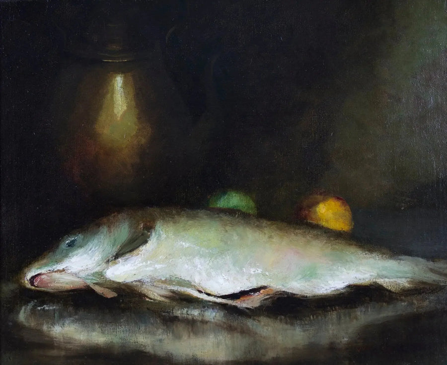 Naturaleza muerta con peces - William Merritt Chase
