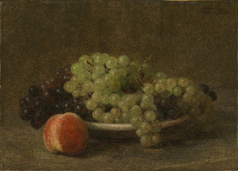 Naturaleza muerta con uvas y durazno - Henri Fantin-Latour