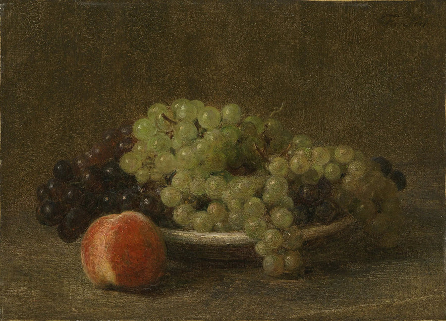Naturaleza muerta con uvas y durazno - Henri Fantin-Latour