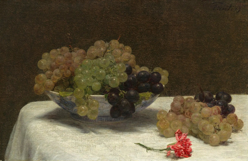 Naturaleza muerta con uvas y un clavel - Henri Fantin-Latour