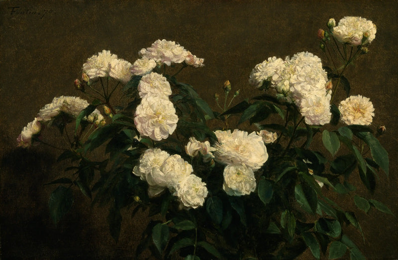 Naturaleza muerta con rosas blancas - Henri Fantin-Latour