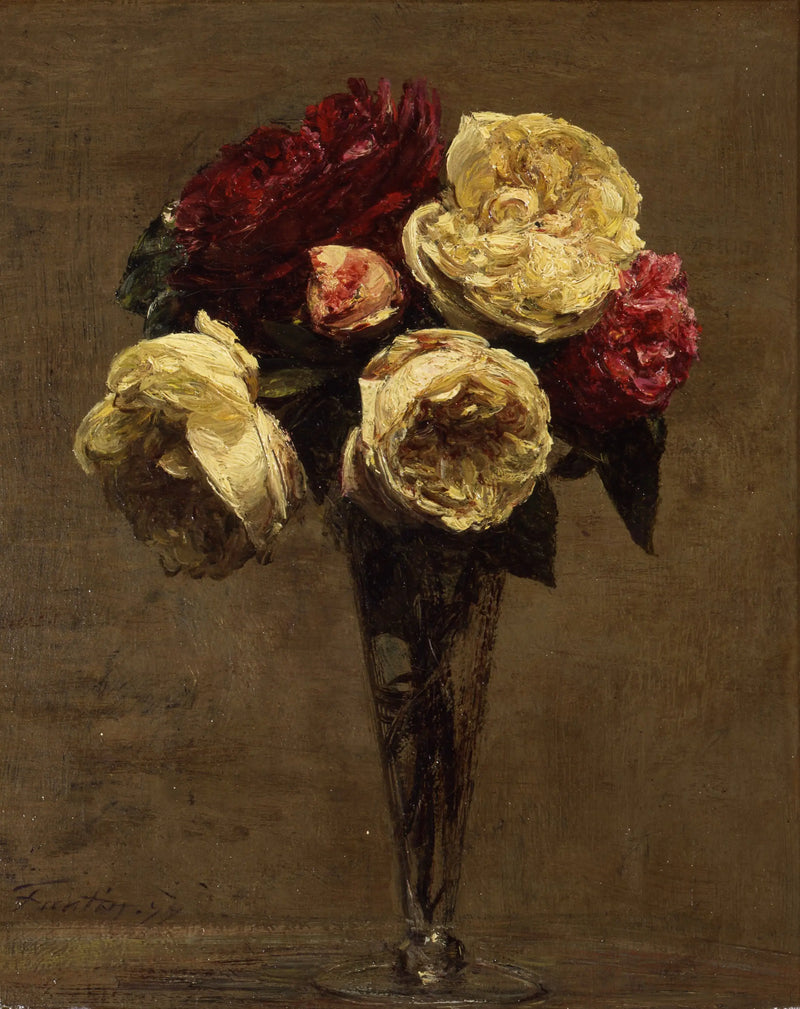 Naturaleza muerta con rosas - Henri Fantin-Latour