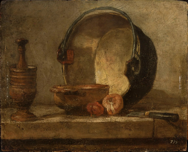 Naturaleza muerta con utensilios de cocina - Jean Simeón Chardin