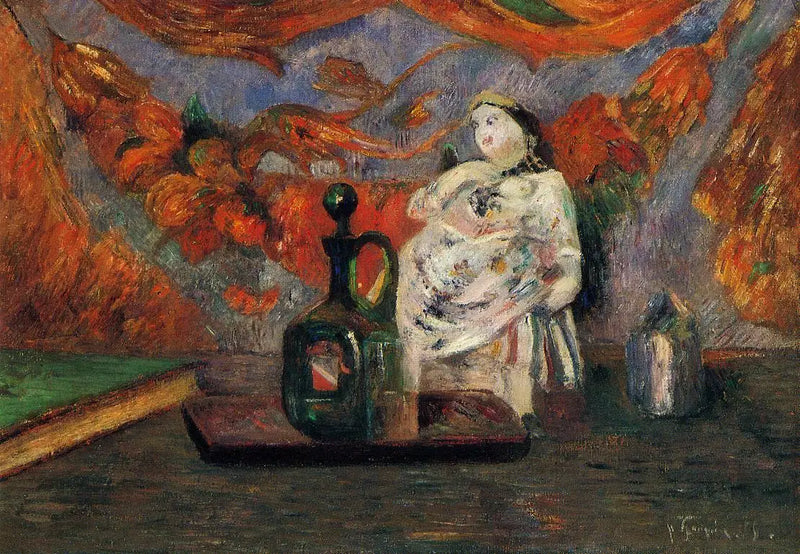 Naturaleza muerta con garra y figurita - Paul Gauguin