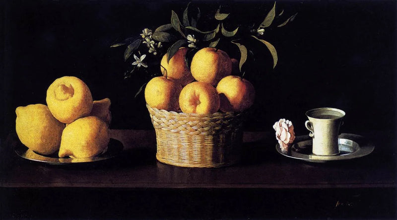 Naturaleza muerta con limones, naranjas y rosas - Francisco de Zurbarán