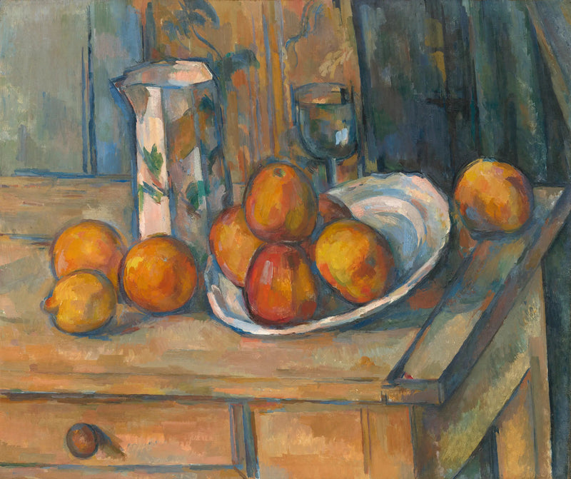 Bodegón con jarra de leche y frutas - Paul Cézanne