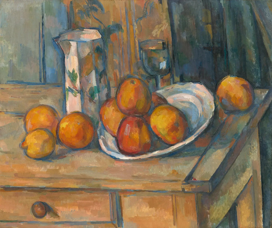 Bodegón con jarra de leche y frutas - Paul Cézanne