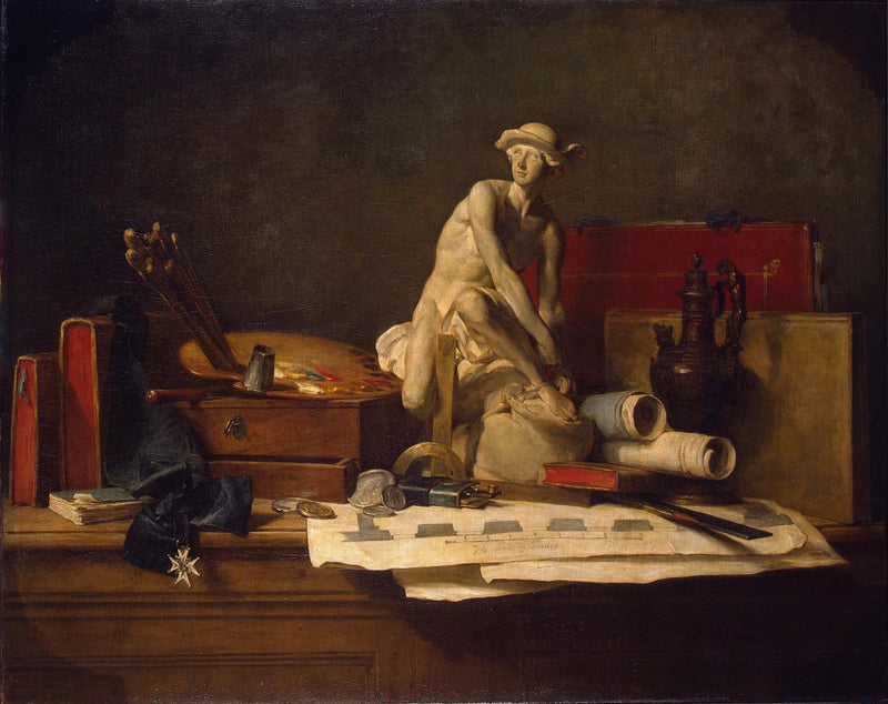 Naturaleza muerta con atributos de las artes - Jean Simeón Chardin