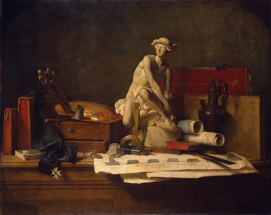 Naturaleza muerta con atributos de las artes - Jean Simeón Chardin