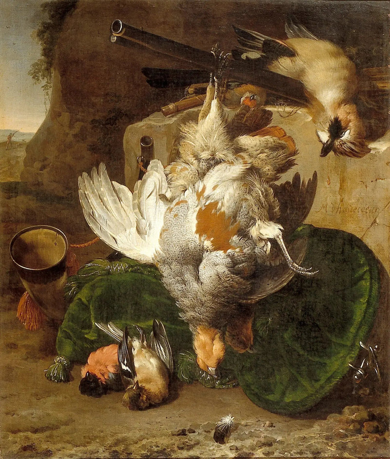 naturaleza muerta con aves muertas - Melchior de Hondecoeter