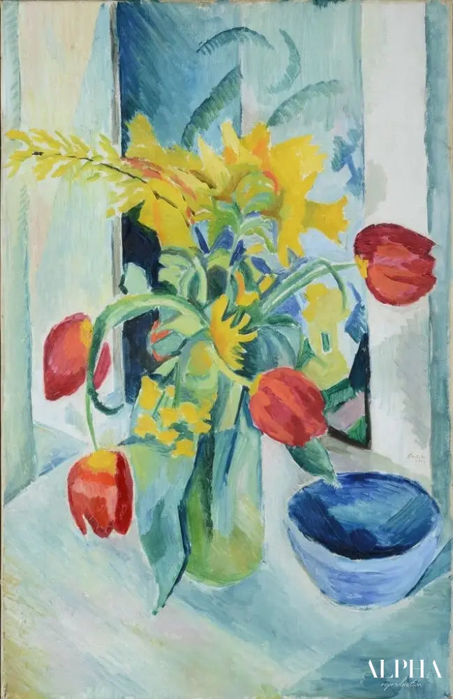 Nature morte avec des tulipes - August Macke - Reproductions de tableaux et peintures haut de gamme