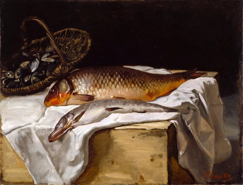 Naturaleza muerta con pescado - Frédéric Bazille