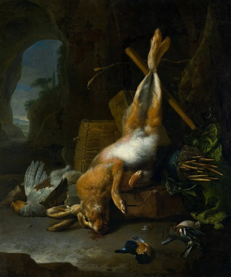Naturaleza muerta con el trofeo de caza. - Melchior de Hondecoeter