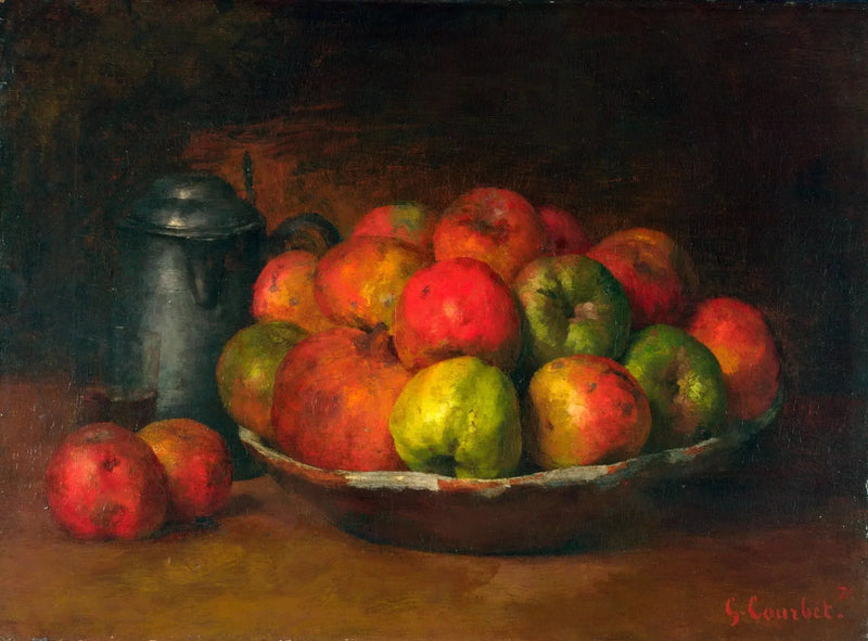 Naturaleza muerta con manzanas y granadas - Gustave Courbet