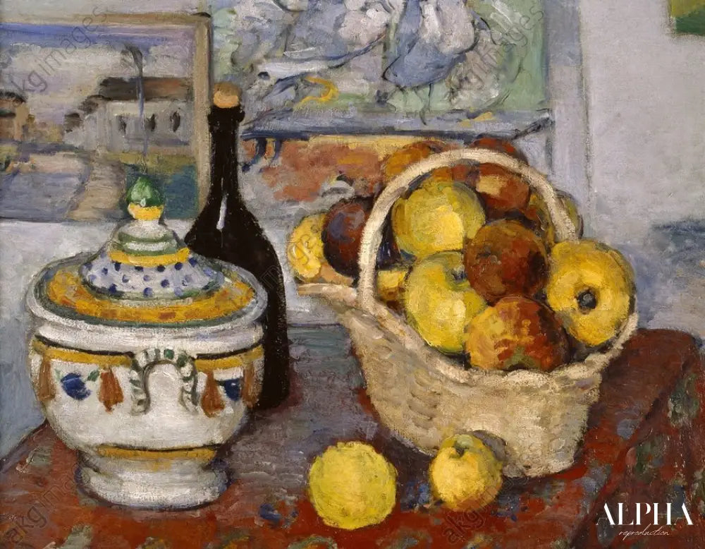 Nature morte avec soupière - Paul Cézanne - Reproductions de tableaux et peintures haut de gamme