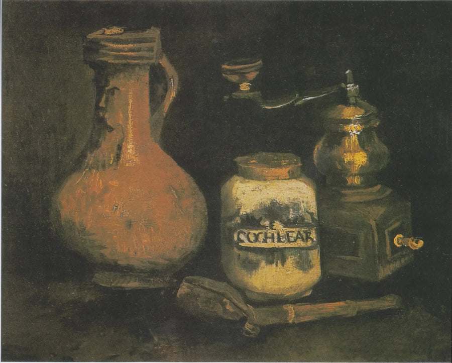 Naturaleza muerta con un tarro que representa a un hombre barbudo - Vincent van Gogh