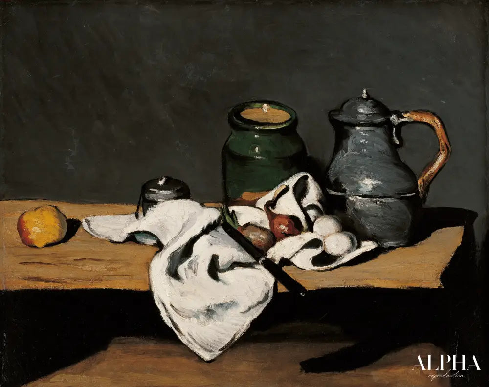 Nature morte avec une bouilloire - Paul Cézanne - Reproductions de tableaux et peintures haut de gamme