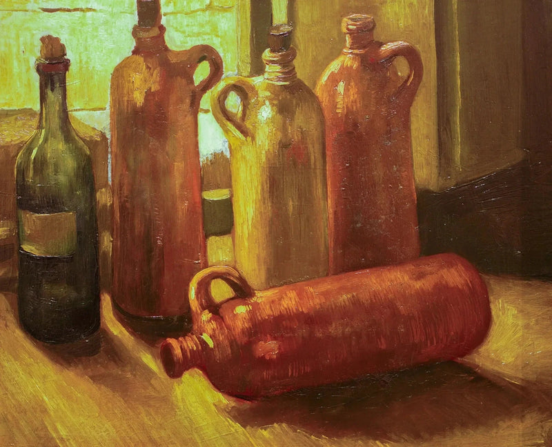 Naturaleza muerta con cinco botellas - Vincent van Gogh