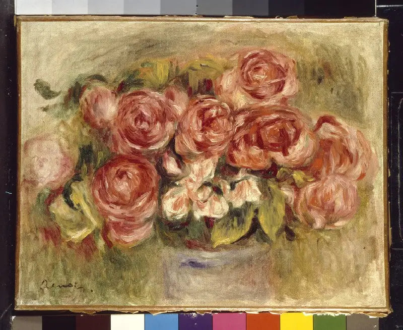 Bodegón de rosas en un jarrón - Pierre-Auguste Renoir