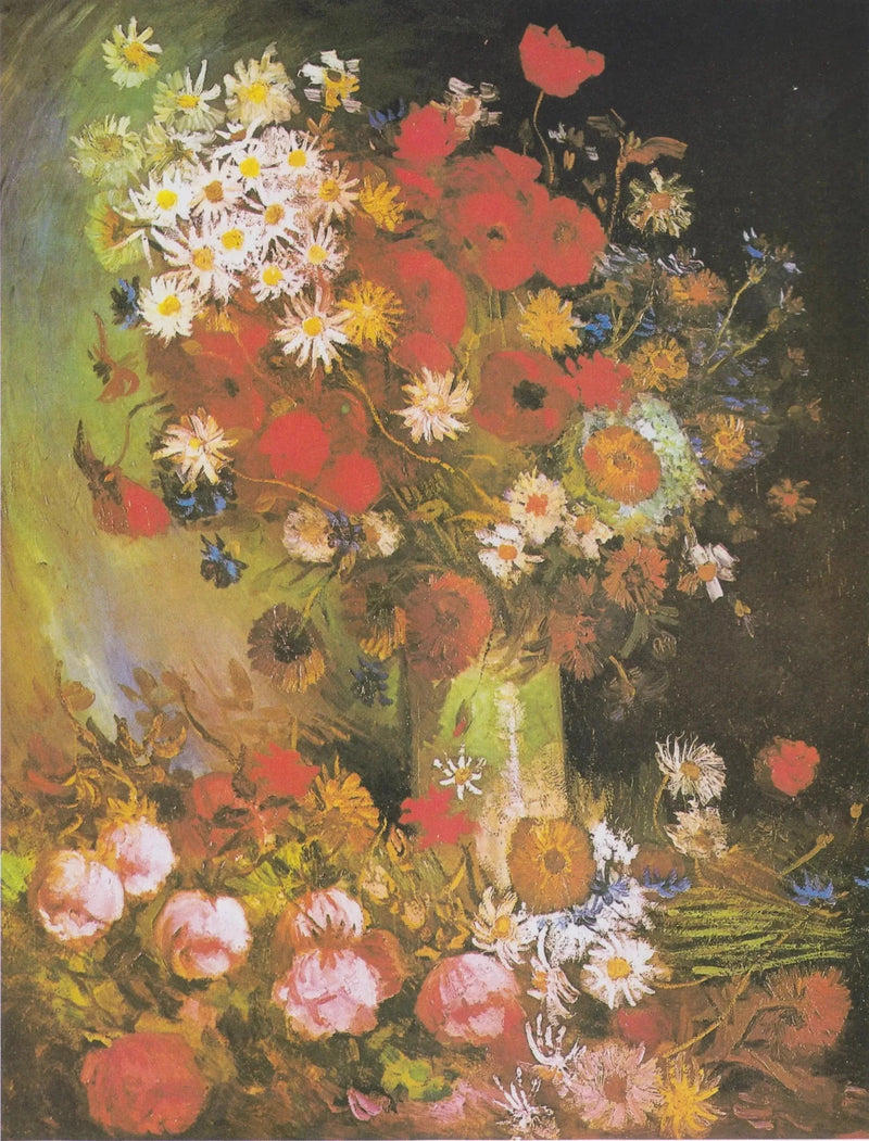 Bodegón con flores de pradera y rosas - Vincent van Gogh