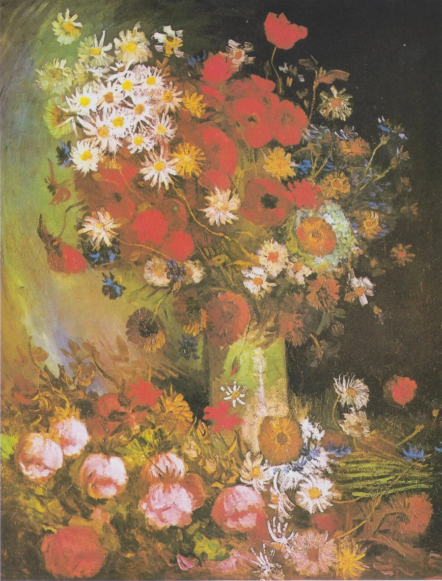 Bodegón con flores de pradera y rosas - Vincent van Gogh