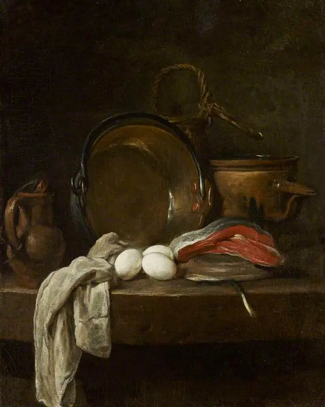 Naturaleza muerta: La mesa de la cocina - Jean Simeón Chardin