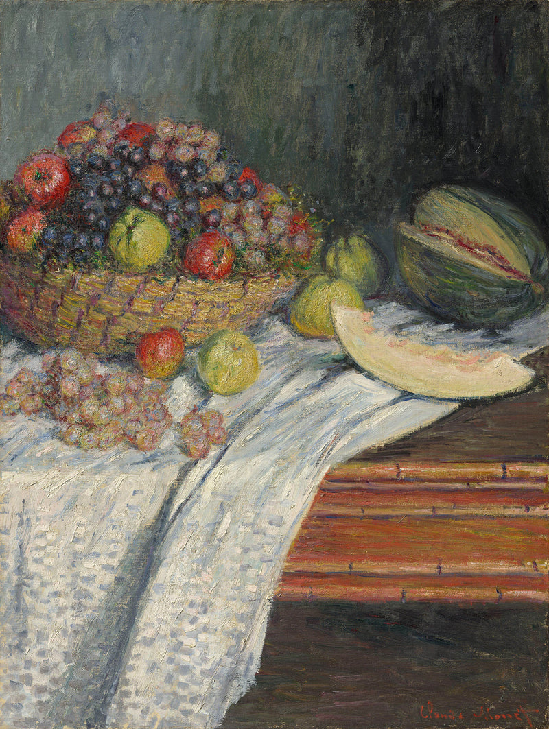 Naturaleza muerta con melón español W544 - Claude Monet