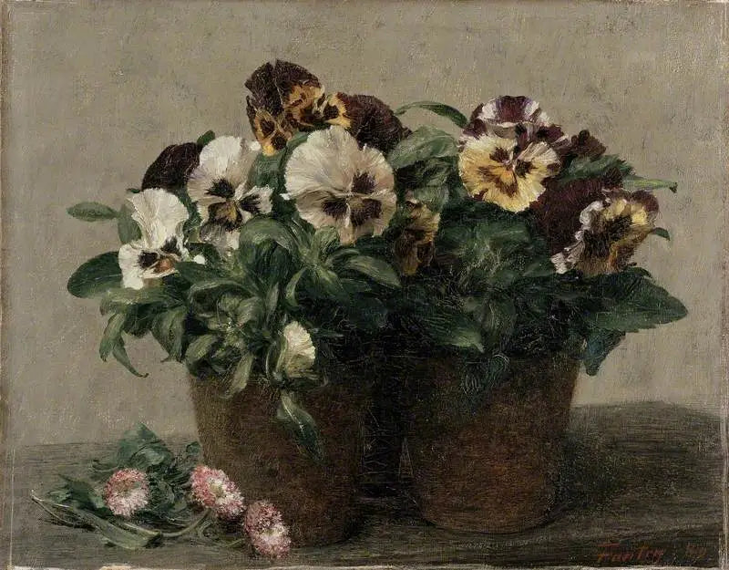 Naturaleza muerta: pensamientos y margaritas - Henri Fantin-Latour