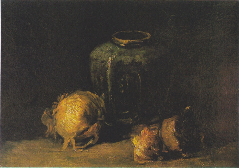 Naturaleza muerta con tarro de jengibre y cebollas - Vincent van Gogh