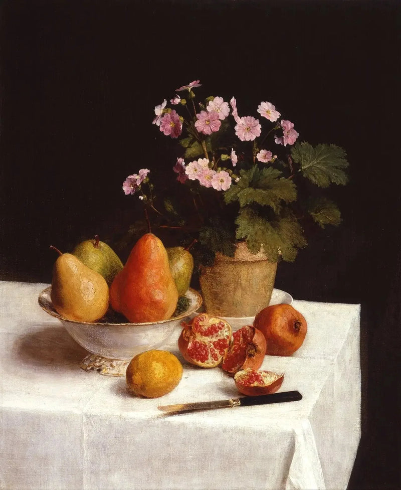 Naturaleza muerta (primaveras, peras y granadas) - Henri Fantin-Latour