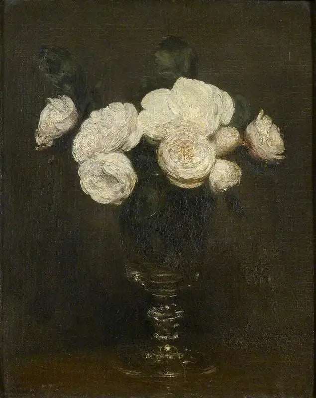 Naturaleza muerta: Rosas de Malmaison - Henri Fantin-Latour