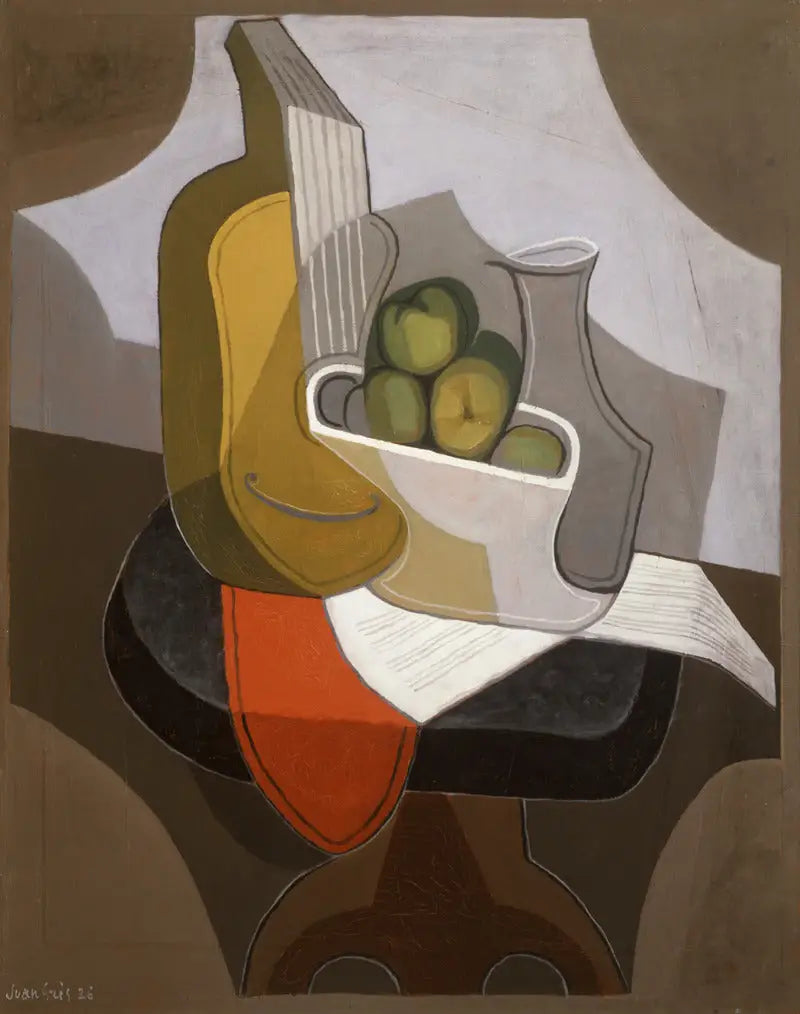 Naturaleza muerta: mesa con mantel rojo - Juan Gris