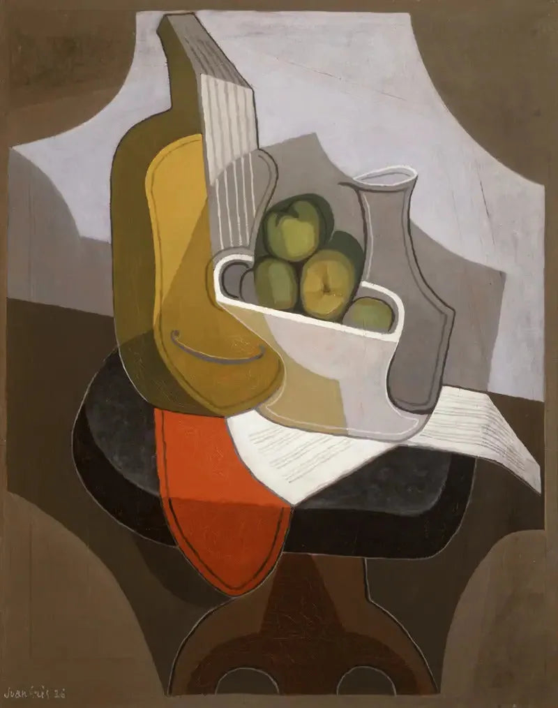 Naturaleza muerta: mesa con mantel rojo - Juan Gris