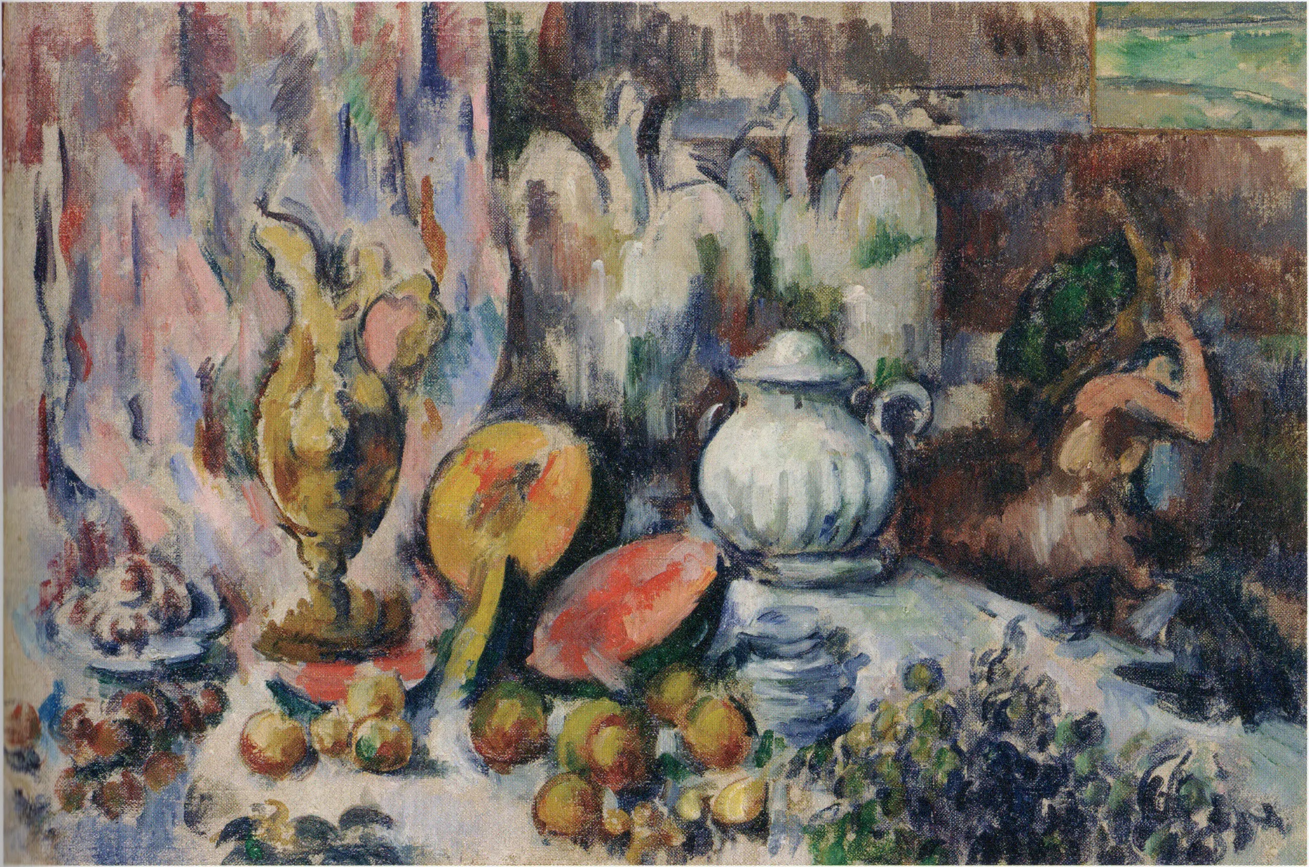 Reproduction du tableau « Nature morte - Table de banquet - Paul Cézanne » par Alpha Reproduction en peinture à l’huile