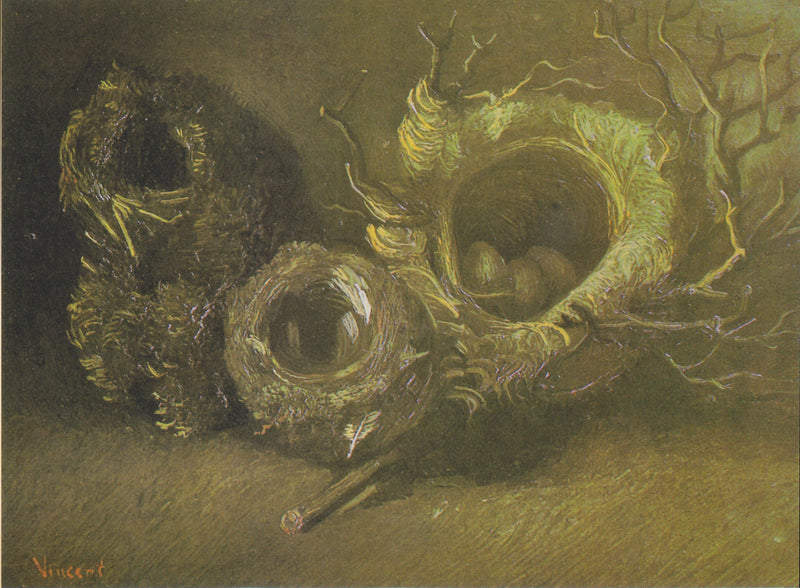 Naturaleza muerta con tres nidos de pájaros - Vincent van Gogh