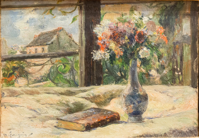 Naturaleza muerta. Jarrón de flores en la ventana - Paul Gauguin