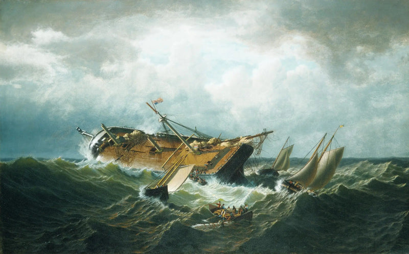 Naufragio en alta mar cerca de Nantucket (Naufragio en alta mar cerca de Nantucket después de una tormenta) - William Bradford