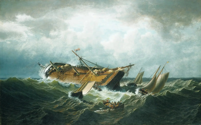 Naufragio en alta mar cerca de Nantucket (Naufragio en alta mar cerca de Nantucket después de una tormenta) - William Bradford
