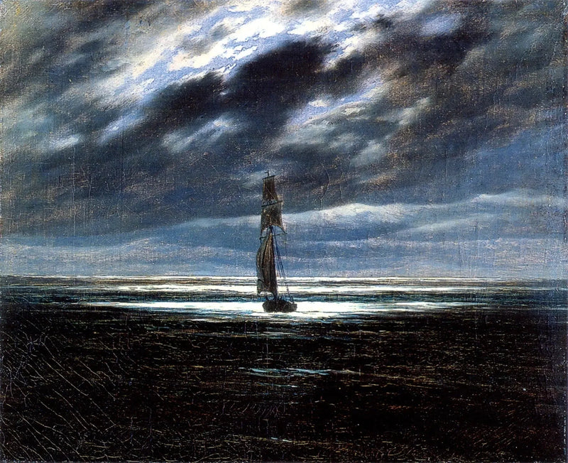 Navegar a la luz de la luna - Caspar David Friedrich