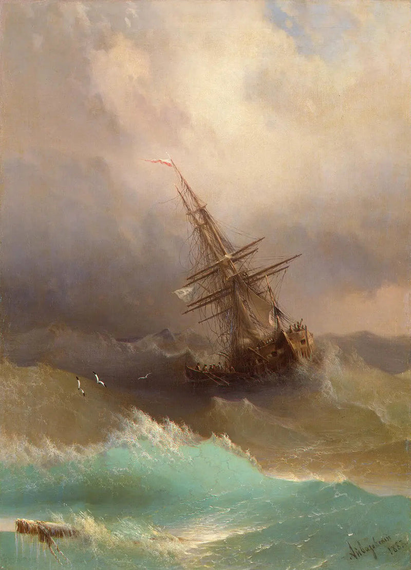 Buque en medio del mar agitado - Ivan Aïvazovski