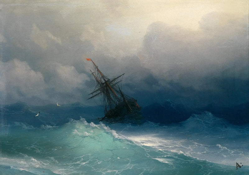 Nave en un mar agitado - Ivan Aïvazovski