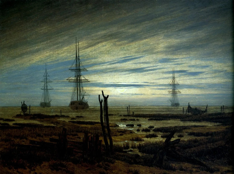 Barcos anclados - Caspar David Friedrich