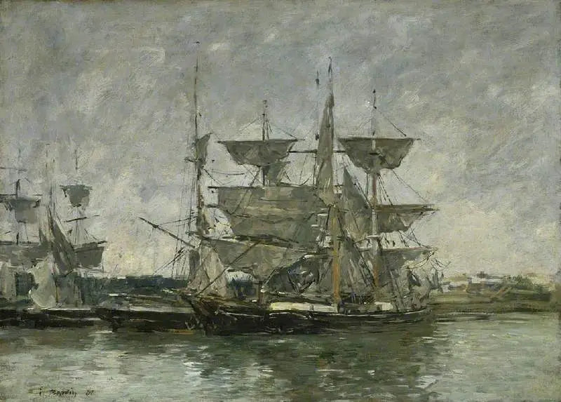 Barcos en el muelle, Deauville - Eugène Boudin