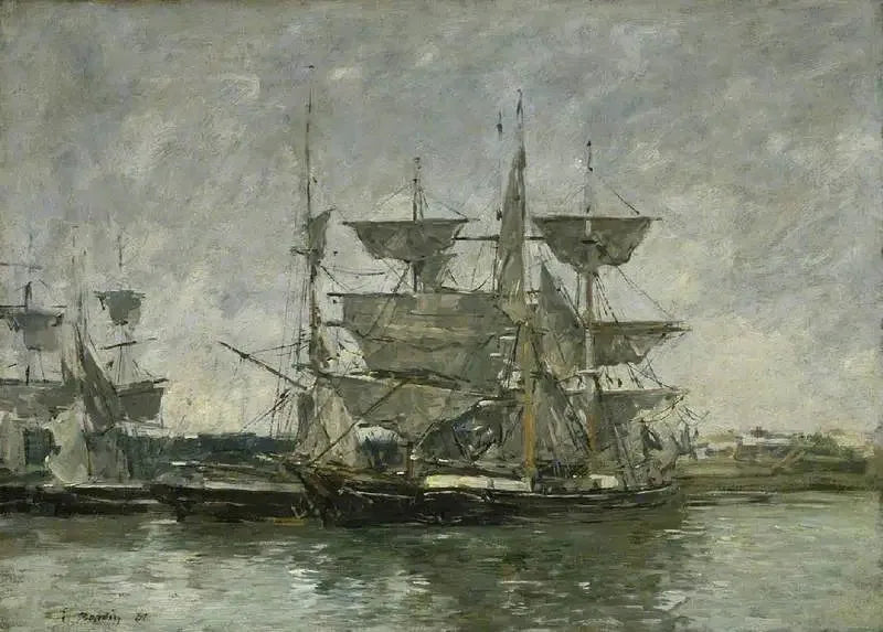 Barcos en el muelle, Deauville - Eugène Boudin