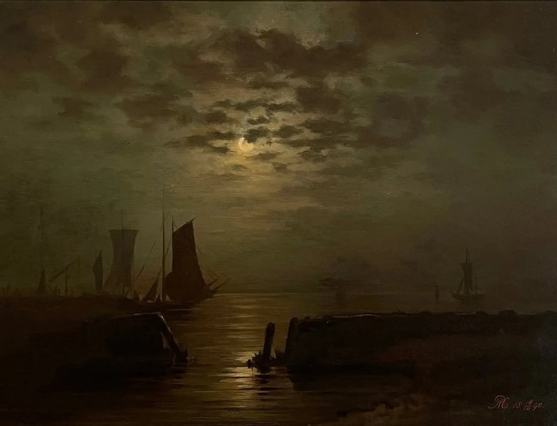 Barcos a la luz de la luna - Piet Mondrian